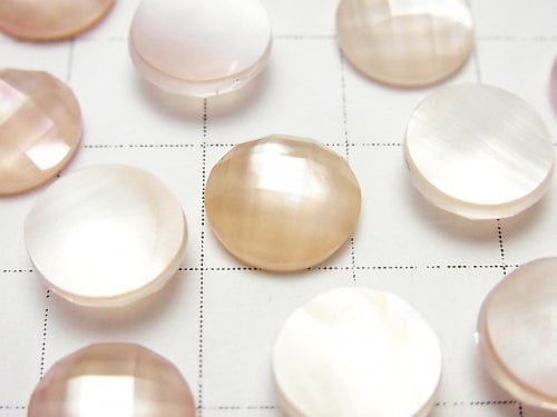 3pcs $9.79! Pink Shell x Crystal AAA 'Round Faceted Cabochon 10mm 3pcs