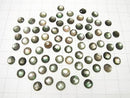 Black Shell x Crystal AAA- Round Faceted Cabochon 6mm 3pcs