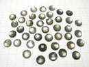 Black Shell x Crystal AAA- Round Faceted Cabochon 10mm 3pcs