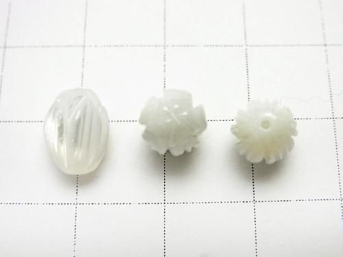高品質白蝶貝 AAA 花苞 9x7x7mm [半孔] 2顆