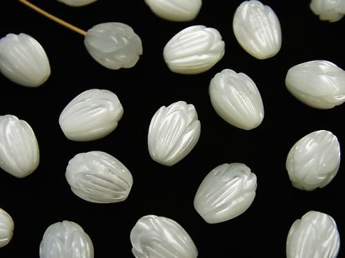 高品質白蝶貝 AAA 花苞 9x7x7mm [半孔] 2顆