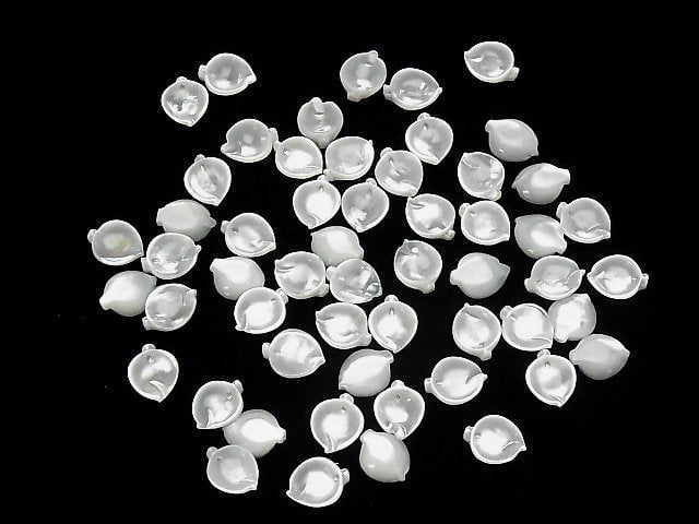 [Video] High Quality White Shell (Silver-lip Oyster) AAA Flower (Petal) 10x8mm 4pcs