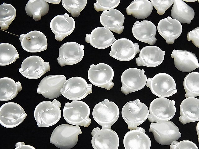[Video] High quality white Shell (Silver-lip Oyster) AAA flower (petal) 12 x 10 mm 4 pcs $4.79!