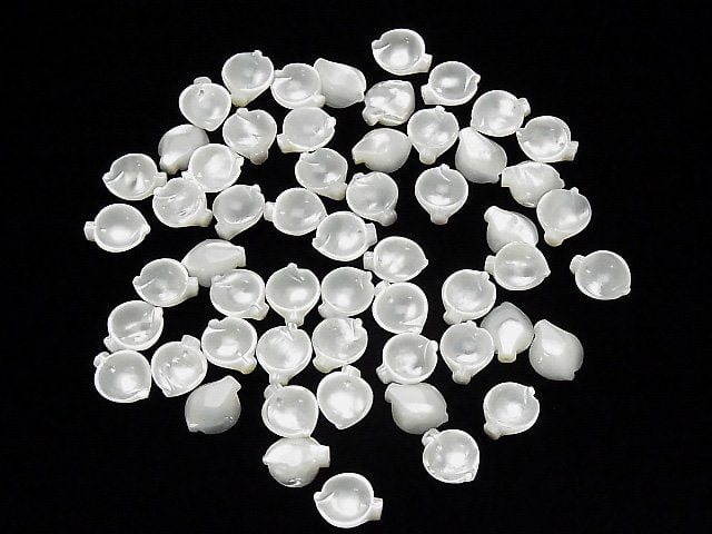 [Video] High Quality White Shell (Silver-lip Oyster) AAA Flower (Petal) 12x10mm 4pcs