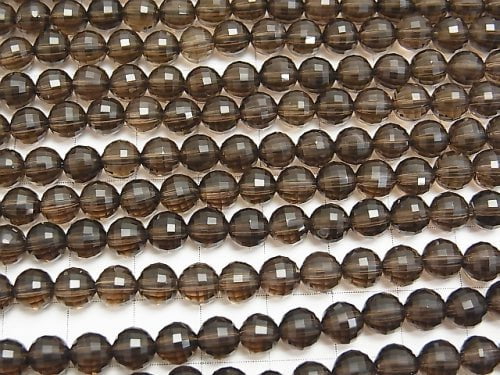 High Quality!  1strand $9.79! Smoky Quartz AAA Mirror Faceted Round 6mm  1strand beads (aprx.15inch/38cm)