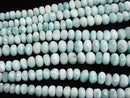 Larimar Pectolite AAA - AA ++ Faceted Button Rondelle Size Gradation half or 1strand beads (aprx.17inch / 42 cm)