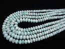 Larimar Pectolite AAA - AA ++ Faceted Button Rondelle Size Gradation half or 1strand beads (aprx.17inch / 42 cm)