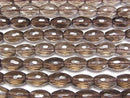 [Video]Smoky Quartz AAA Faceted Rice 12x8x8mm half or 1strand beads (aprx.15inch/36cm)