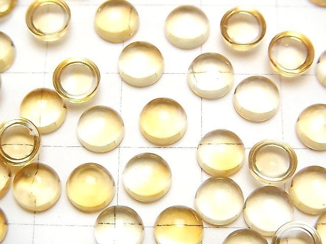 [Video]High Quality Citrine AAA Round Cabochon 6x6mm 5pcs