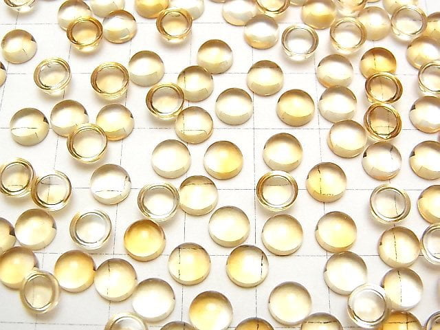 [Video]High Quality Citrine AAA Round Cabochon 6x6mm 5pcs