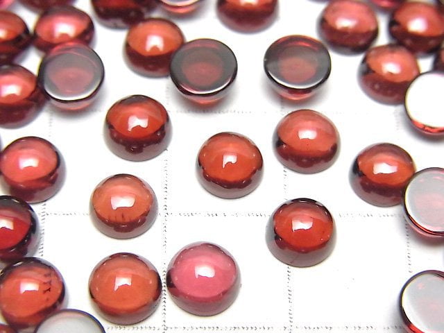 [Video] High Quality Mozambique Garnet AAA Round Cabochon 6x6mm 5pcs