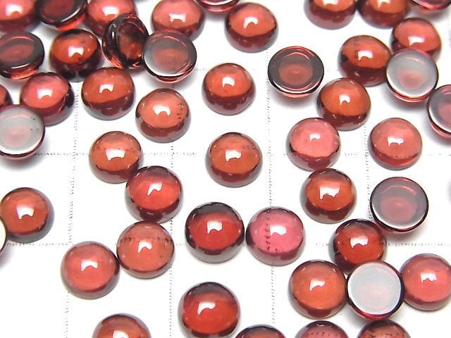 [Video] High Quality Mozambique Garnet AAA Round Cabochon 6x6mm 5pcs