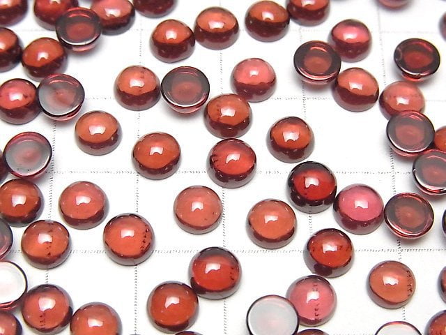 [Video] High Quality Mozambique Garnet AAA Round Cabochon 6x6mm 5pcs