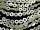 1strand $8.79! Mother of Pearl MOP White Coin (Donut) 6x6x2.5mm 1strand beads (aprx.15inch / 37cm)