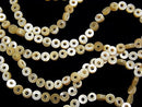 1strand $8.79! Mother of Pearl MOP Beige Coin (Donut) 6 x 6 x 2.5 mm 1strand beads (aprx.15 inch / 37 cm)