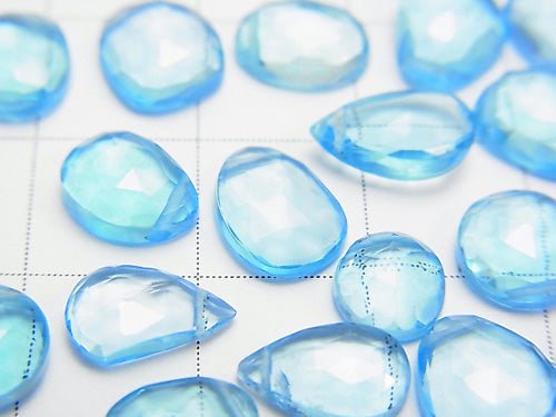 [Video] High Quality Swiss Blue Topaz AAA Free Form Rose Cut 4pcs