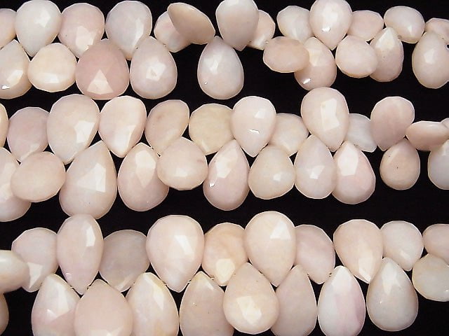 [Video] Pink Opal AA++ Pear shape Faceted Briolette Size Gradation half or 1strand beads (aprx.7inch / 18 cm)