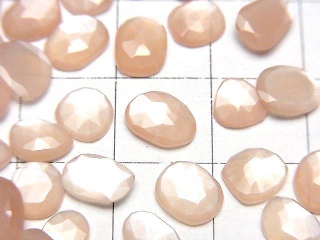 [Video] High Quality Peach Moonstone AAA Loose Stone Freeform Single-Sided Rose Cut 5pcs