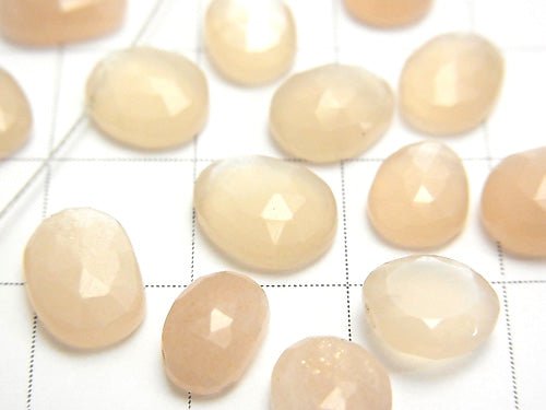 High Quality Peach Moonstone AAA Free Form Rose Cut 5pcs