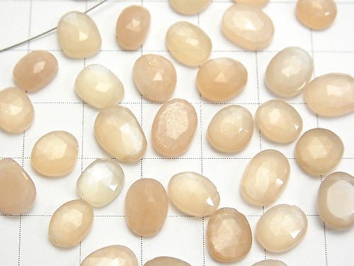 High Quality Peach Moonstone AAA Free Form Rose Cut 5pcs