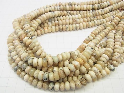 African Opal  Roundel 8x8x4mm half or 1strand beads (aprx.15inch/38cm)