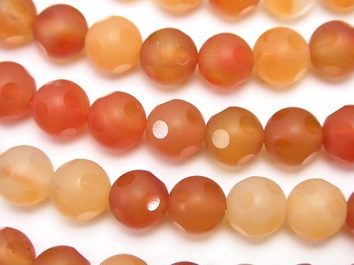 Carnelian, Faceted Round Gemstone Beads
