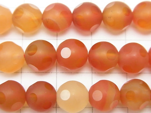 1strand $8.79! Mix Carnelian polka dot Faceted Round 8mm 1strand beads (aprx.15inch / 36cm)