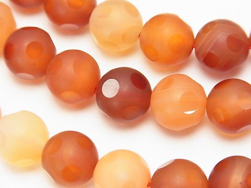 Carnelian, Faceted Round Gemstone Beads