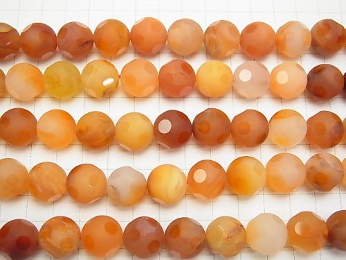 Mix Carnelian polka dot Faceted Round 14 mm half or 1 strand beads (aprx.15 inch / 38 cm)