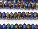 Flash, Onyx Faceted Button Rondelle 6 x 6 x 3 mm half or 1 strand beads (aprx.15 inch / 38 cm)
