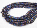 Flash, Onyx Faceted Button Rondelle 6 x 6 x 3 mm half or 1 strand beads (aprx.15 inch / 38 cm)