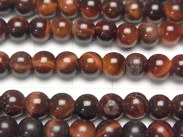 1strand $6.79! Red Tiger's Eye AA ++ Round 6mm [2mm hole] 1strand beads (aprx.14inch / 34cm)