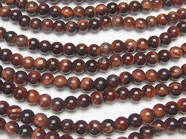 1strand $6.79! Red Tiger's Eye AA ++ Round 6mm [2mm hole] 1strand beads (aprx.14inch / 34cm)