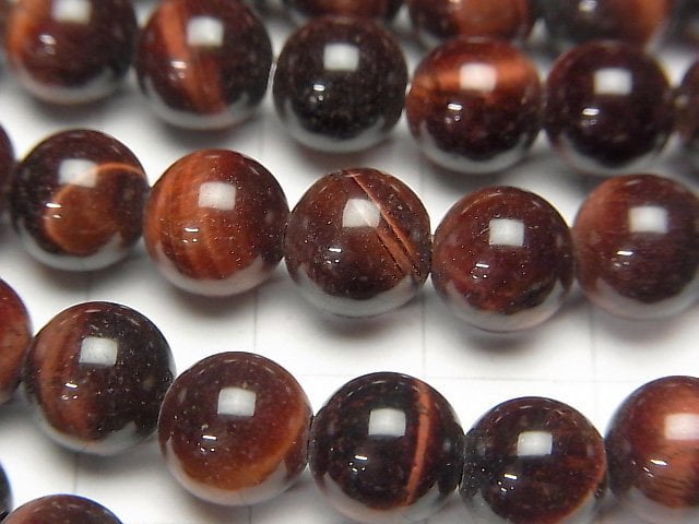 1strand $8.79! Red Tiger's Eye AA ++ Round 8mm [2mm hole] 1strand beads (aprx.14inch / 35cm)