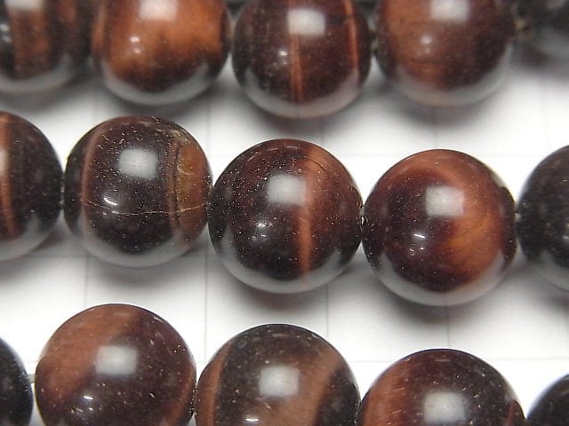 Red Tiger's Eye AAA Round 12 mm [2 mm hole] half or 1 strand beads (aprx.15 inch / 37 cm)