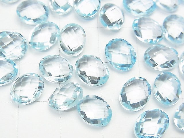 [Video]High Quality Sky Blue Topaz AAA Undrilled Oval Cushion Cut 9 x 7 mm 3 pcs $8.79!