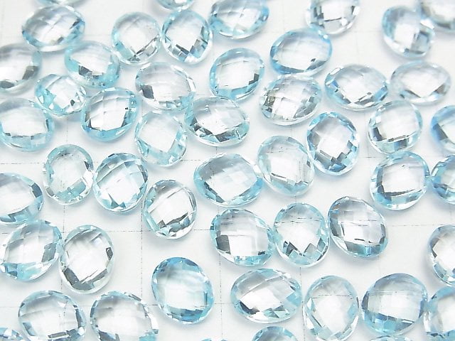 [Video]High Quality Sky Blue Topaz AAA Undrilled Oval Cushion Cut 9 x 7 mm 3 pcs $8.79!