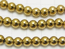 1strand $3.79! Hematite Round 6mm Gold coating 1strand beads (aprx.15inch / 38cm)