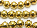 1strand $4.79! Hematite Round 8mm Gold coating 1strand beads (aprx.15inch / 36cm)