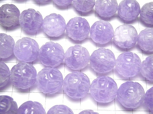 [Video] Lavender Amethyst AA ++ Lotus Carving 16 mm half or 1 strand beads (aprx.15 inch / 38 cm)