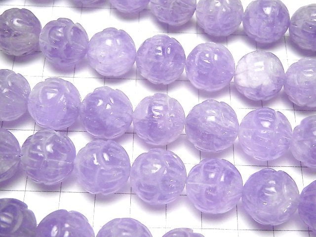 [Video] Lavender Amethyst AA ++ Lotus Carving 16 mm half or 1 strand beads (aprx.15 inch / 38 cm)