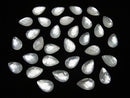 3pcs $8.79! White Shell x Crystal AAA 'Pear shape Faceted Cabochon 12 x 8 mm 3 pcs