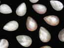 Pink Shell x Crystal AAA- Pear shape Faceted Cabochon 12x8mm 3pcs