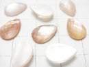 Pink Shell x Crystal AAA- Pear shape Faceted Cabochon 12x8mm 3pcs