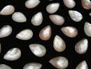 Pink Shell x Crystal AAA- Pear shape Faceted Cabochon 12x8mm 3pcs