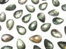 3pcs $8.79! Black Shell x Crystal AAA 'Pear shape Faceted Cabochon 12 x 8 mm 3 pcs