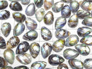 [Video] Abalone Shell x Crystal AAA - Pear Shape Faceted Cabochon 12x8mm 3pcs