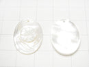 [Video] High Quality White Shell (Silver-lip Oyster) AAA Flower Carving Oval 22x16x1.5mm 1pc