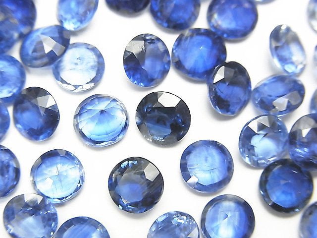 [Video]High Quality Kyanite AAA Undrilled Round Faceted 6x6x3mm 3pcs $19.99!