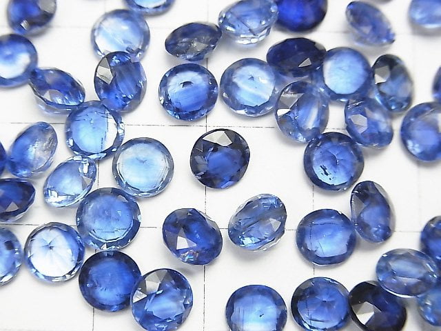 [Video]High Quality Kyanite AAA Undrilled Round Faceted 6x6x3mm 3pcs $19.99!